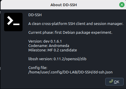 DD-SSH About dialog